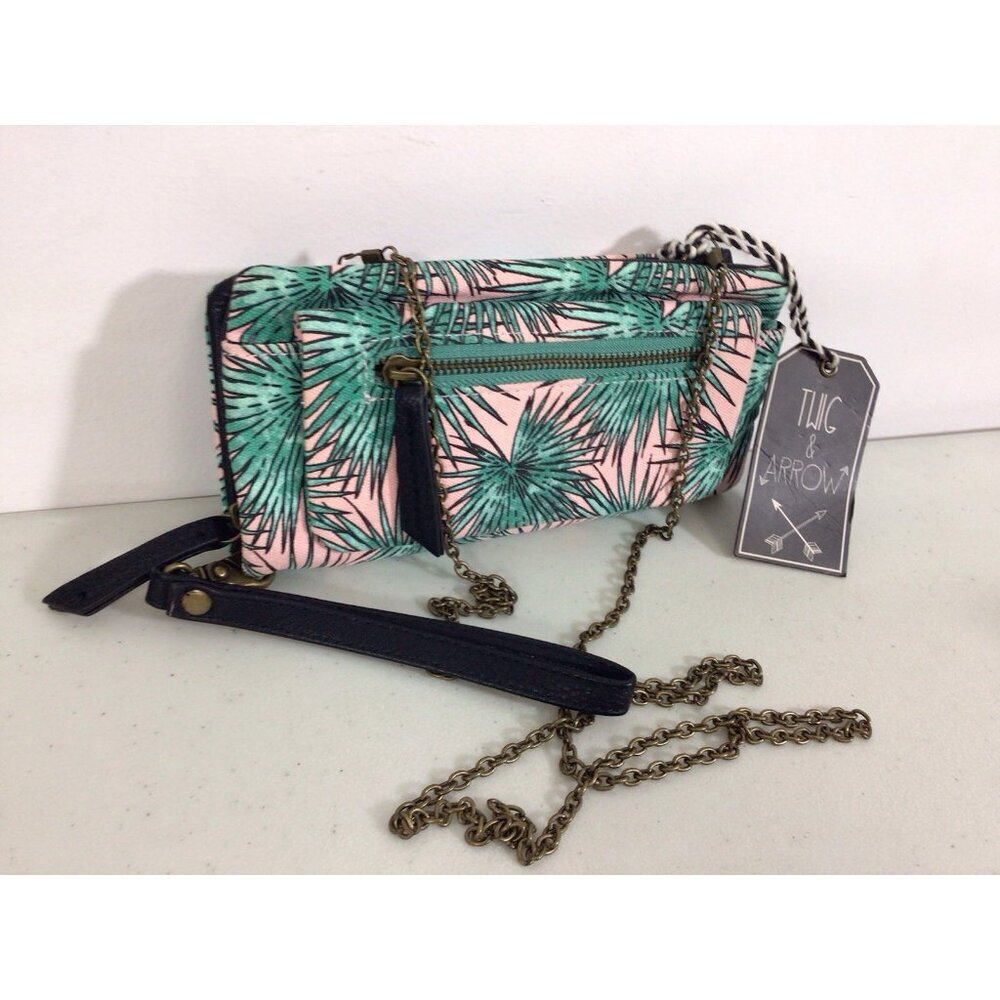 Twig and Arrow Crossbody Wristlet Brass Chain Purse Bag NEW